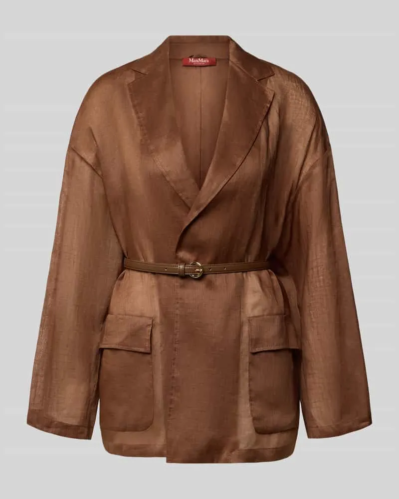 Max Mara Relaxed Fit Longblazer mit Reverskragen Modell 'FATTO Mittelbraun