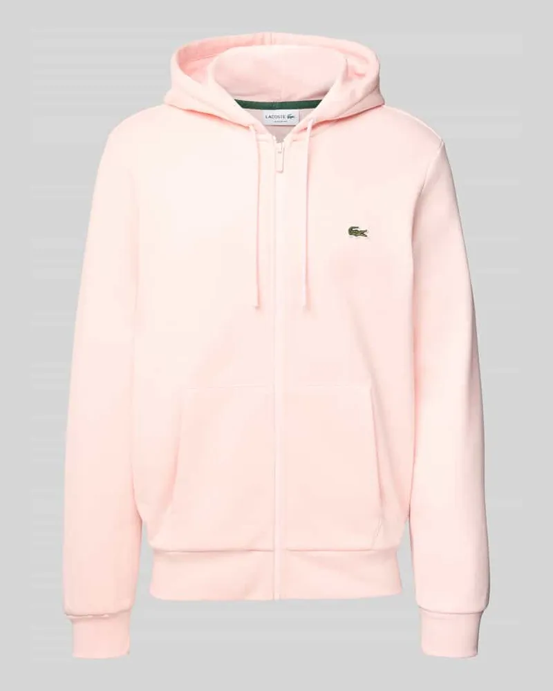 Lacoste Regular Fit Sweatjacke aus Baumwoll-Mix Rosa
