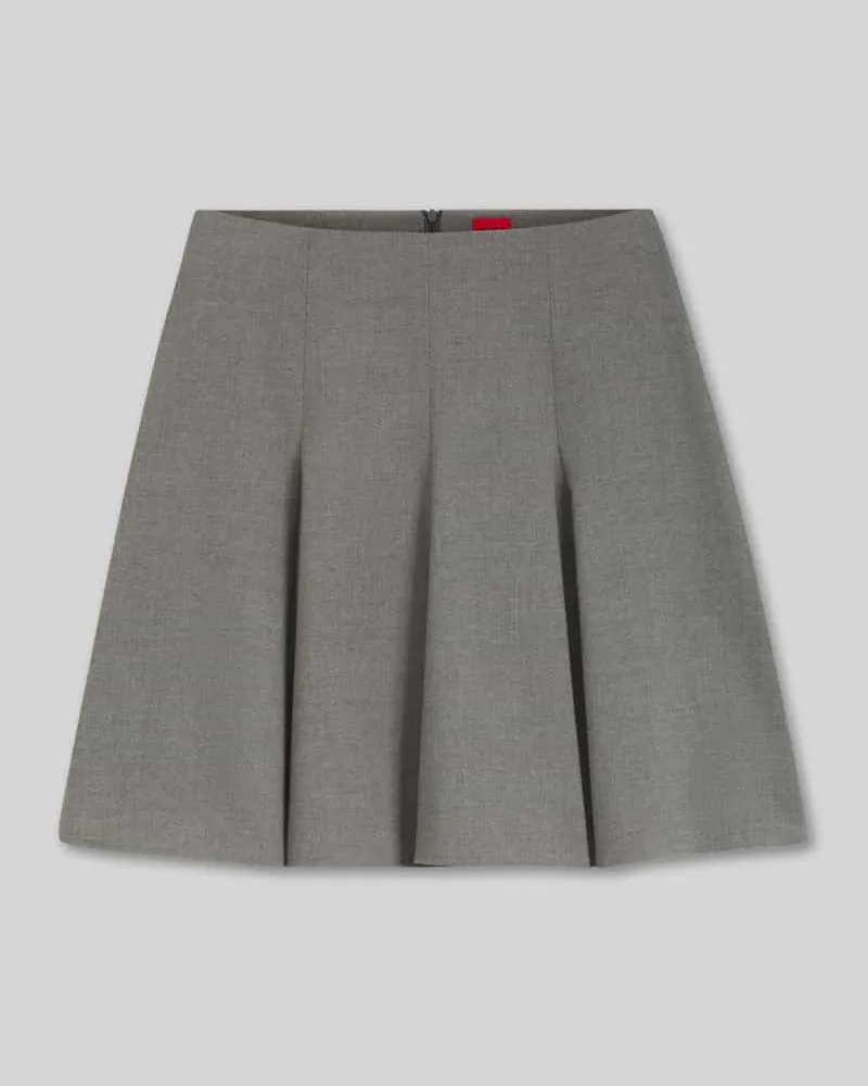HUGO BOSS Minirock mit schwingender Rockpartie Modell 'Rejuli Hellgrau