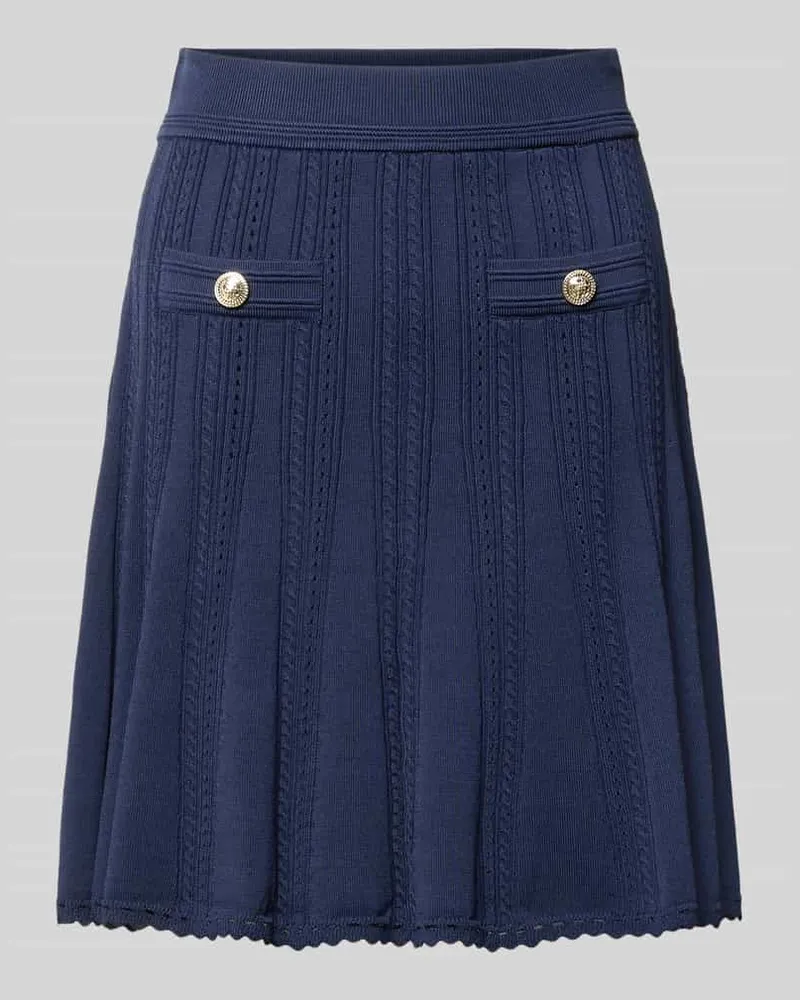 Guess Knielanger Strickrock aus Viskose-Mix mit Eingrifftaschen Marine