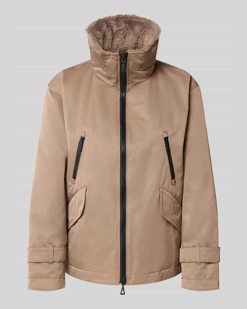 AMBER & JUNE Jacke mit Pattentaschen und Zweiwege-Reißverschluss Beige