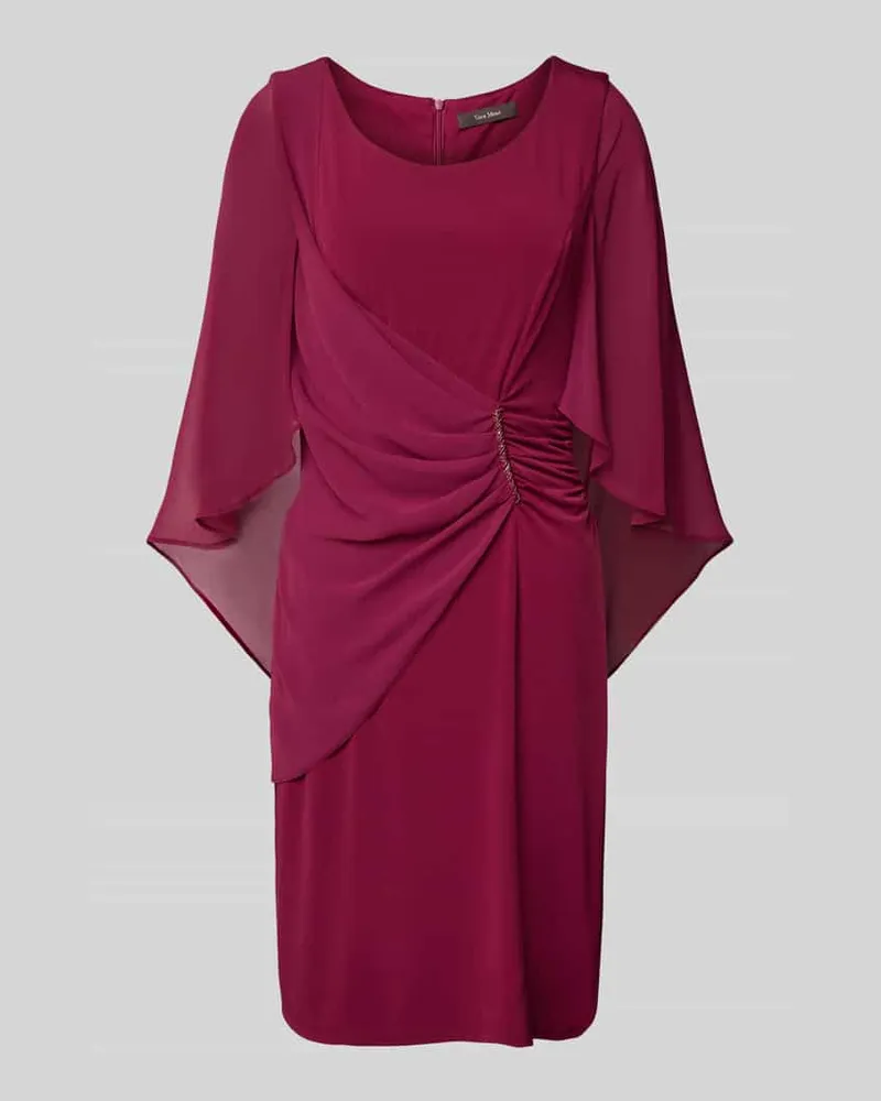 Vera Mont Knielanges Cocktailkleid mit Raffungen Bordeaux