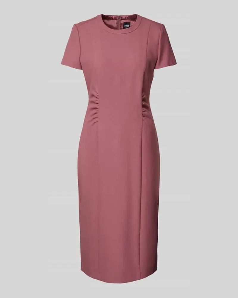 HUGO BOSS Etuikleid mit Rundhalsausschnitt Altrosa