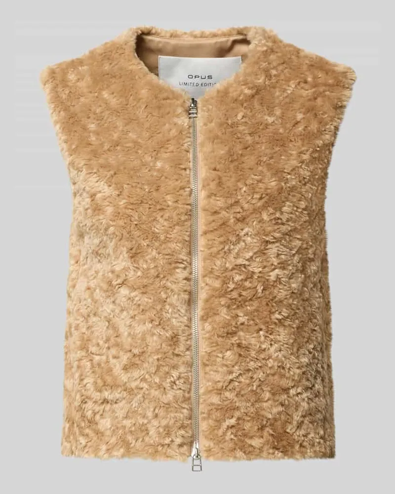 OPUS Weste aus Kunstfell Modell 'Wahida Camel