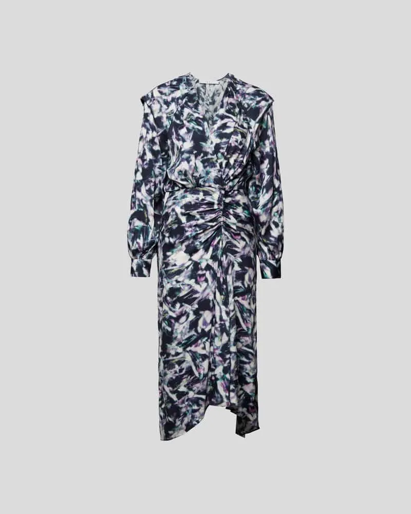 IRO Midikleid mit Allover-Muster Dunkelblau