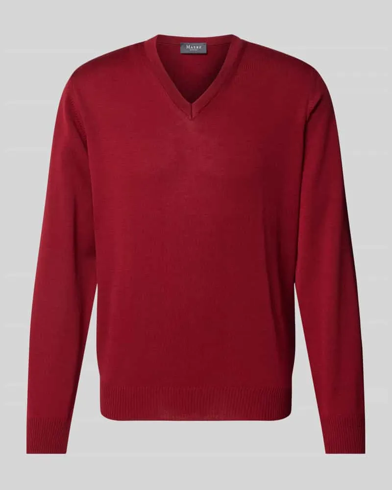 Maerz Strickpullover mit V-Ausschnitt Bordeaux