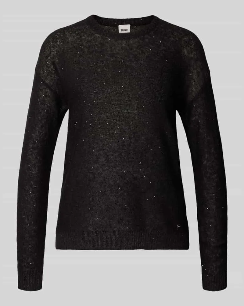 Brax Strickpullover aus Woll-Mix mit Pailletten Modell 'Lesley Black