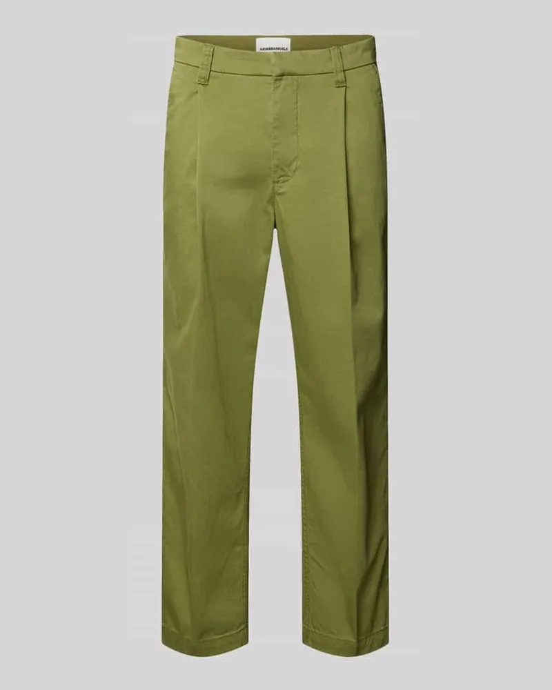 Armedangels Regular Fit Chino aus Baumwoll-Mix Modell 'TAAMIR PLEATED Oliv
