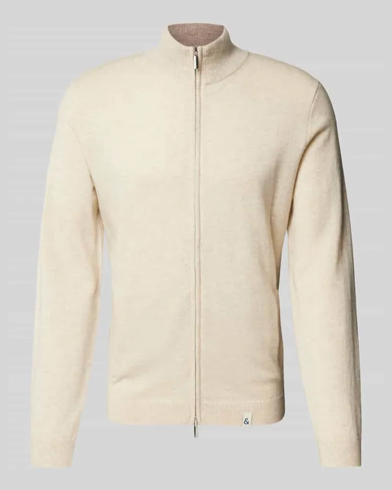 colours & sons Strickjacke aus Kaschmir mit Label-Detail Offwhite