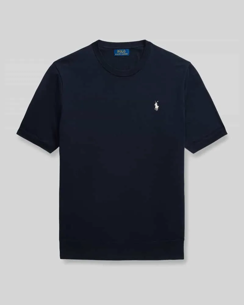 Ralph Lauren Slim Fit T-Shirt aus reiner Baumwolle Marine