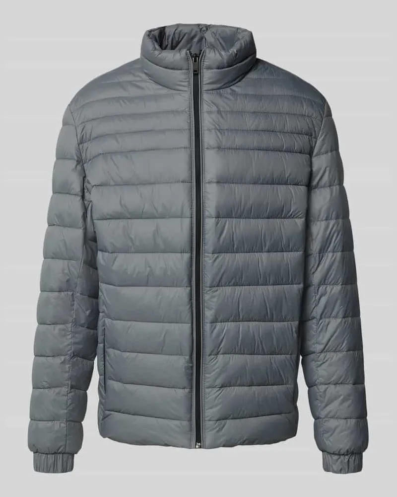 HUGO BOSS Slim Fit Steppjacke mit Stehkragen Modell 'ODEN2 Anthrazit