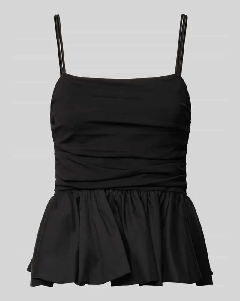 Gestuz Top aus Viskose-Mix mit Volants Black