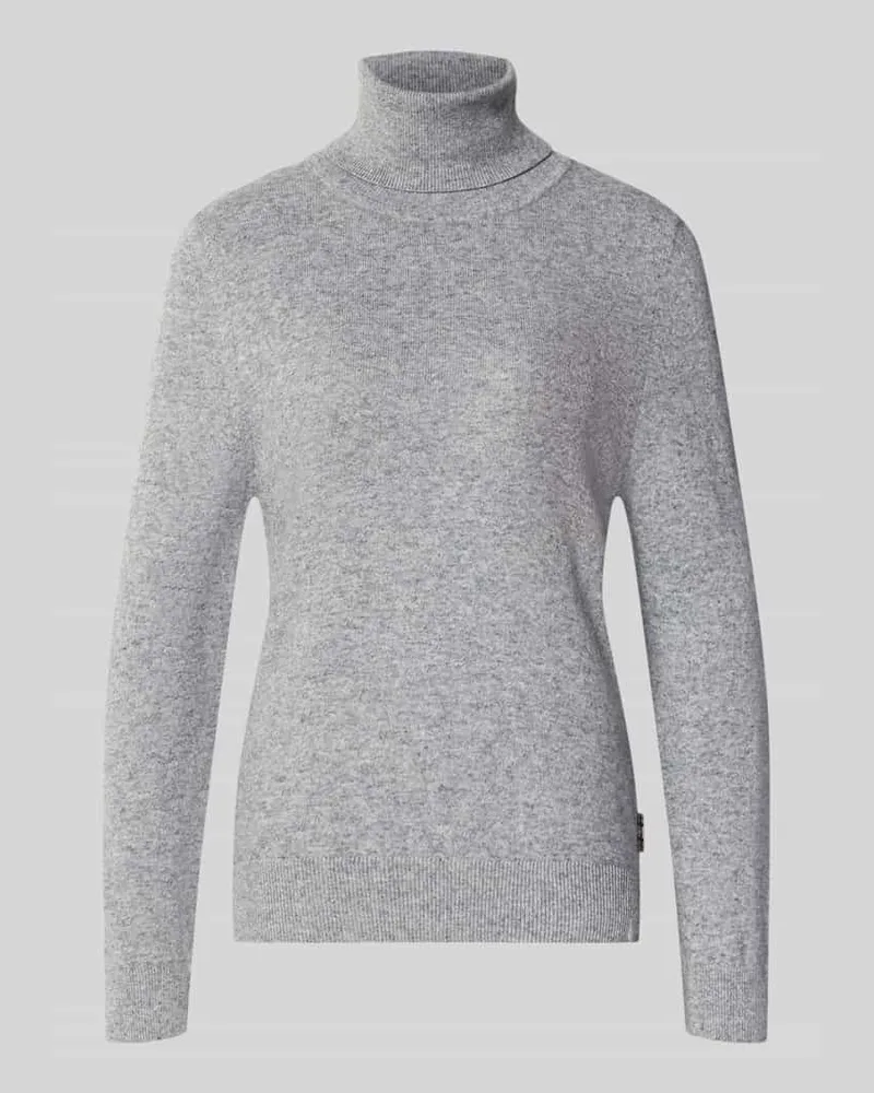 Barbour Regular Fit Rollkragenpullover aus Woll-Baumwoll-Mix Hellgrau
