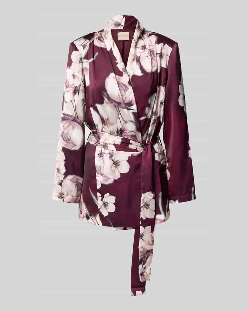 Rinascimento Jacke mit Bindegürtel Bordeaux