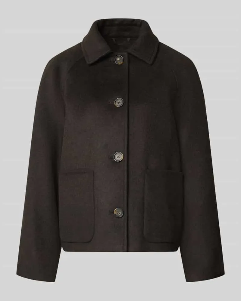 Christian Berg Relaxed Fit Jacke mit Woll-Anteil Dunkelbraun