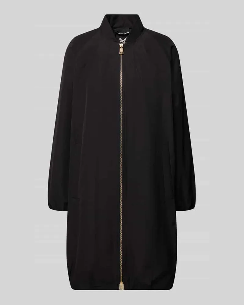 Fuchs Schmitt Mantel mit Stehkragen und Zweiwege-Reißverschluss Black