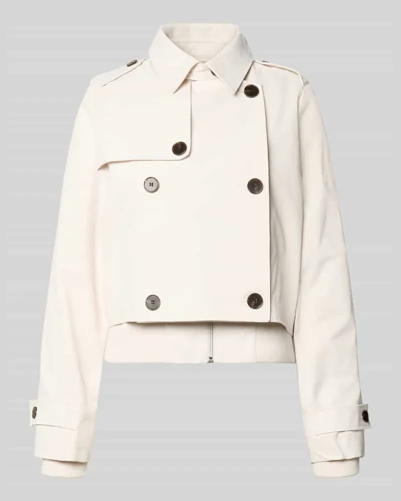 monari Jacke mit doppelter Knopfleiste und Reißverschluss Ecru