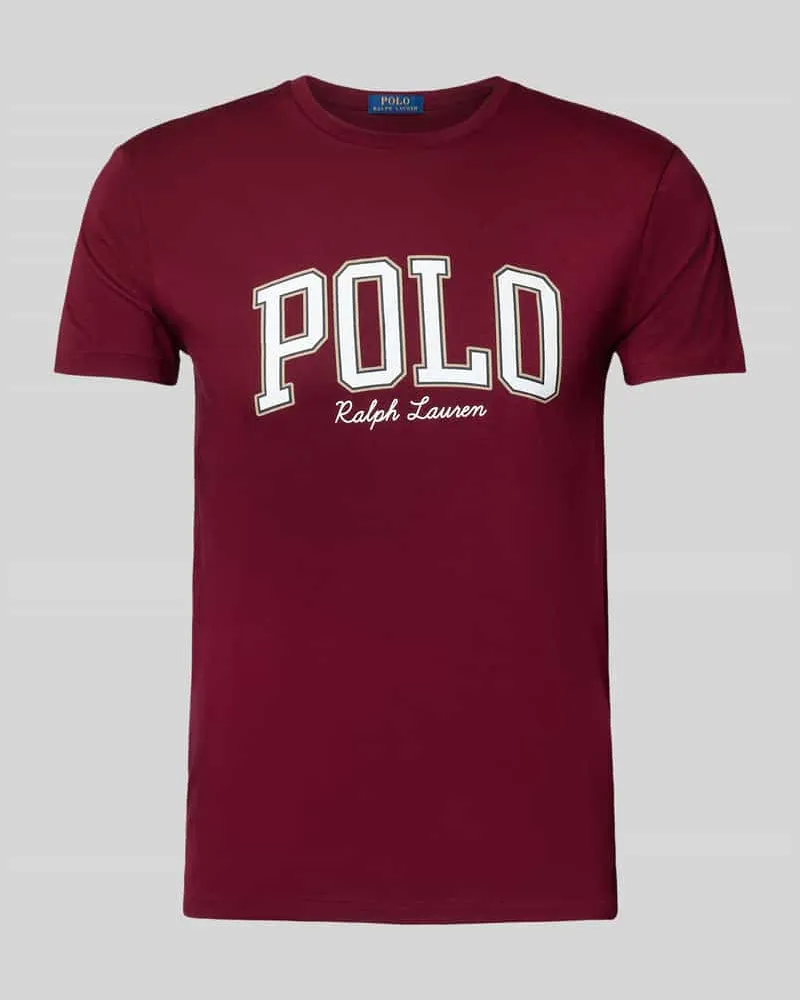 Ralph Lauren Custom Slim Fit T-Shirt mit Rundhalsausschnitt Bordeaux