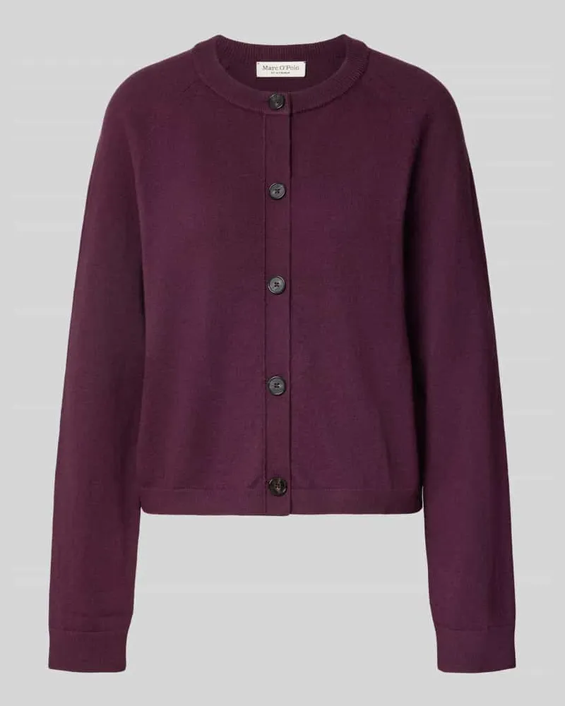 Marc O'Polo Regular Fit Strickjacke mit Raglanärmeln Bordeaux