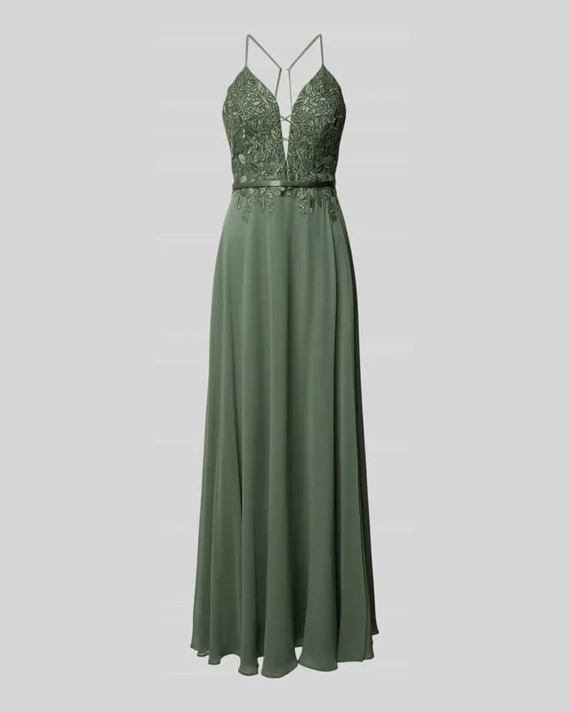 Vera Mont Abendkleid mit Häkelspitze Schilf