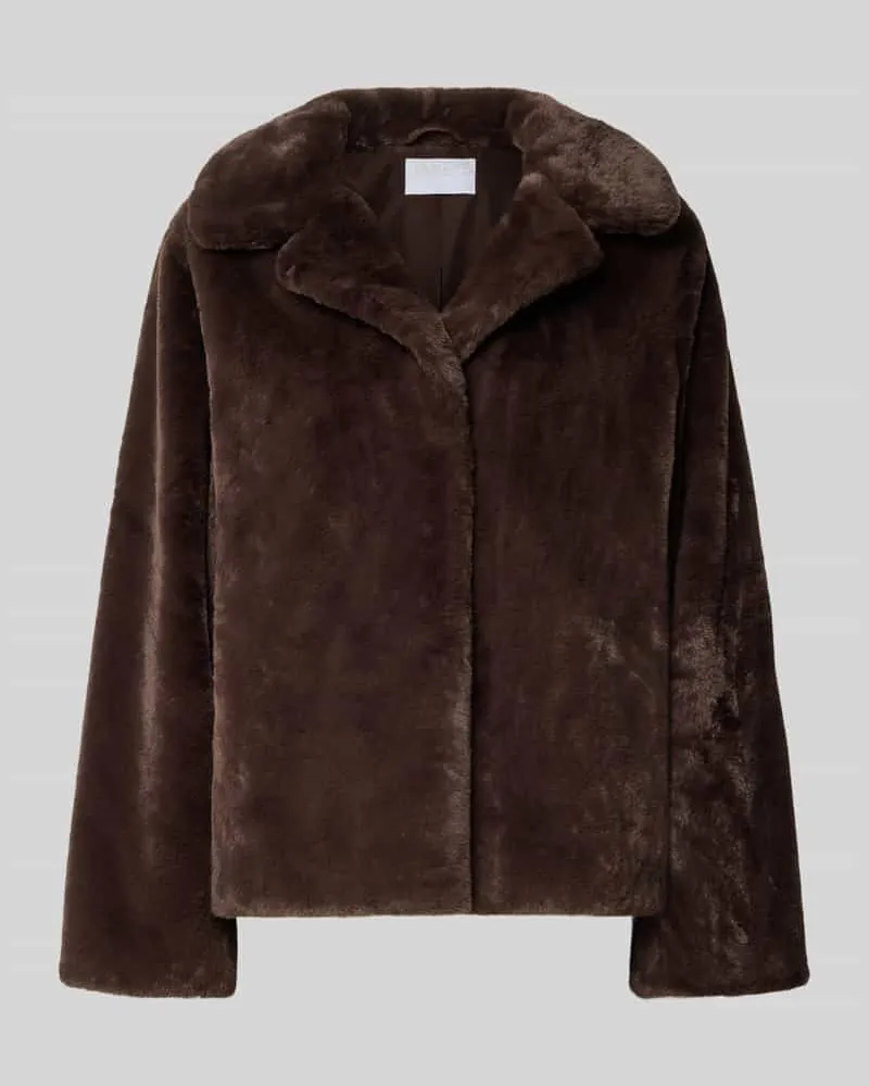 JAKE*S Webpelzjacke mit Umlegekragen Dunkelbraun
