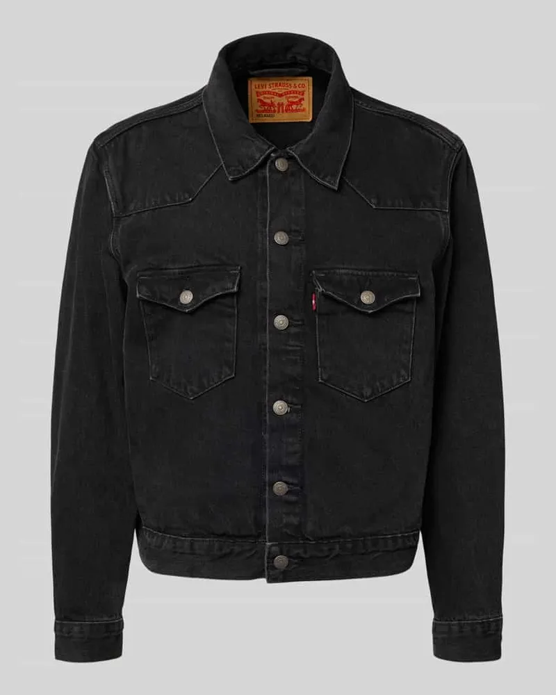 Levi's Relaxed Fit Jeansjacke mit Brusttaschen Black