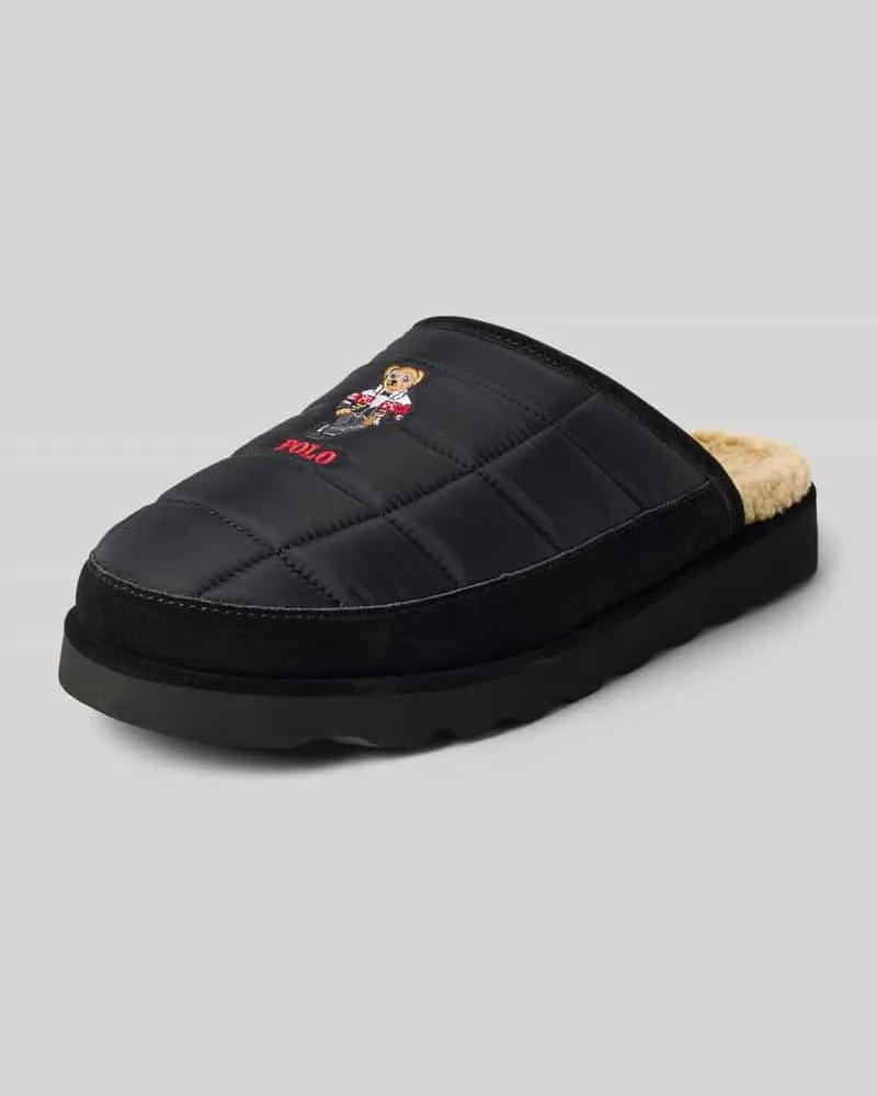 Ralph Lauren Hausschuh mit Teddyfutter Black