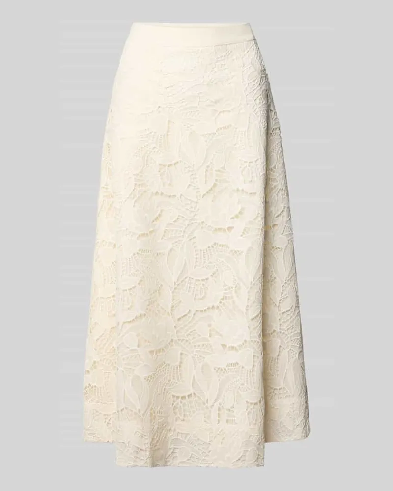 Oui  Midirock aus Spitze in A-Linie Ecru