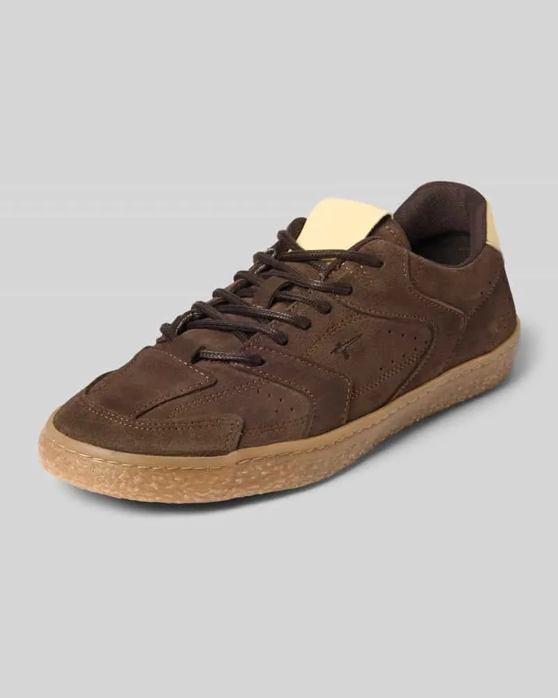 Tamaris Sneaker aus echtem Leder mit Logo-Stitching Dunkelbraun