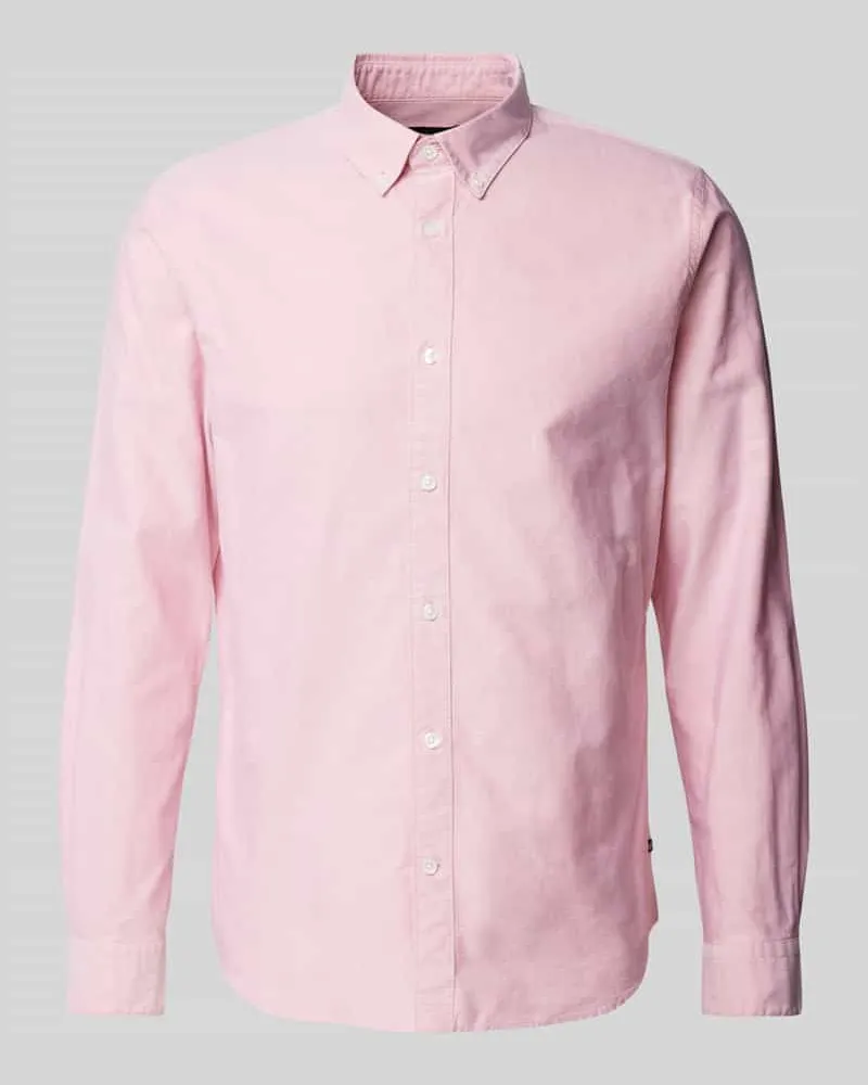 Matinique Regular Fit Freizeithemd mit Button-Down-Kragen Rosa