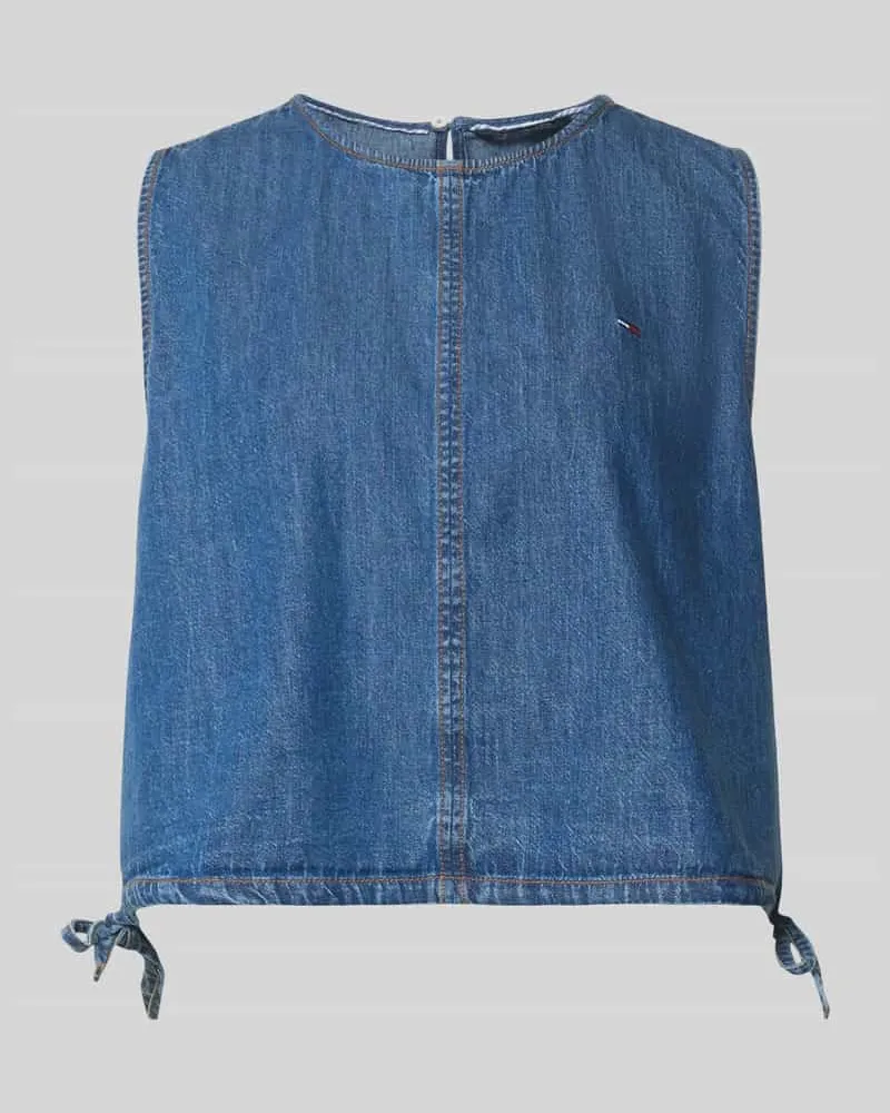 Tommy Hilfiger Relaxed Fit Denim Blusentop aus reinem Baumwolle Jeansblau