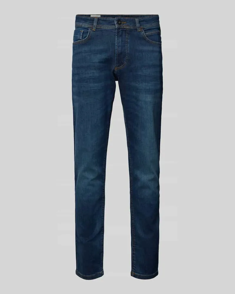 Camel Active Regular Fit Jeans im 5-Pocket-Design Modell 'HOUSTON Jeansblau