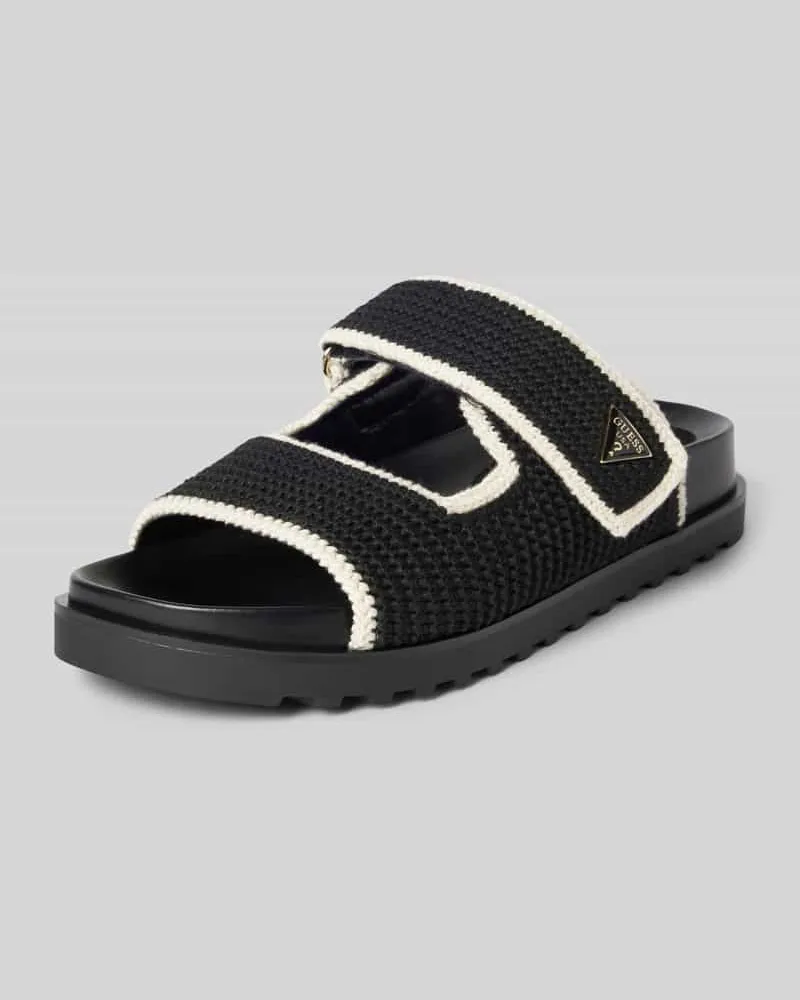 Guess Slides mit Logo-Applikation Modell 'FADENNA Black