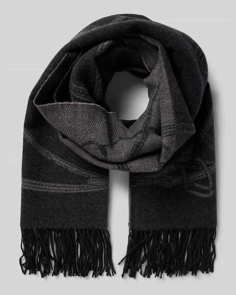 Ralph Lauren Schal mit Woll-Anteil Black