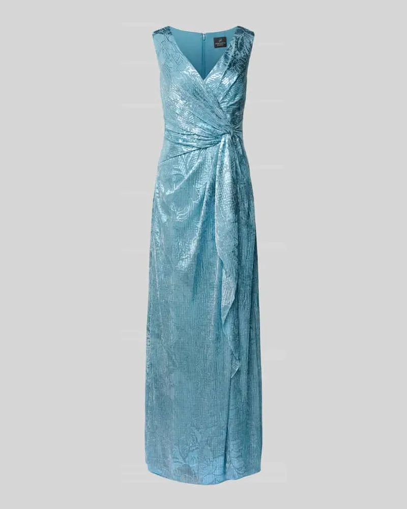 Adrianna Papell Abendkleid mit Knoten-Detail und V-Ausschnitt Bleu
