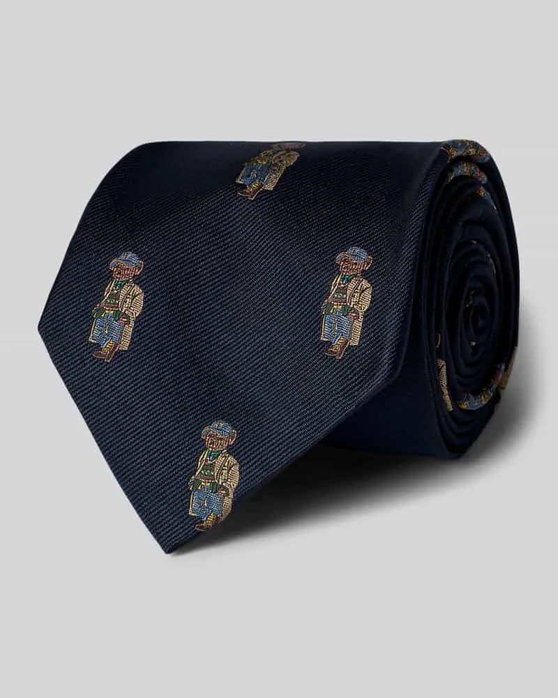 Ralph Lauren Krawatte aus reiner Seide mit Allover-Muster Marine
