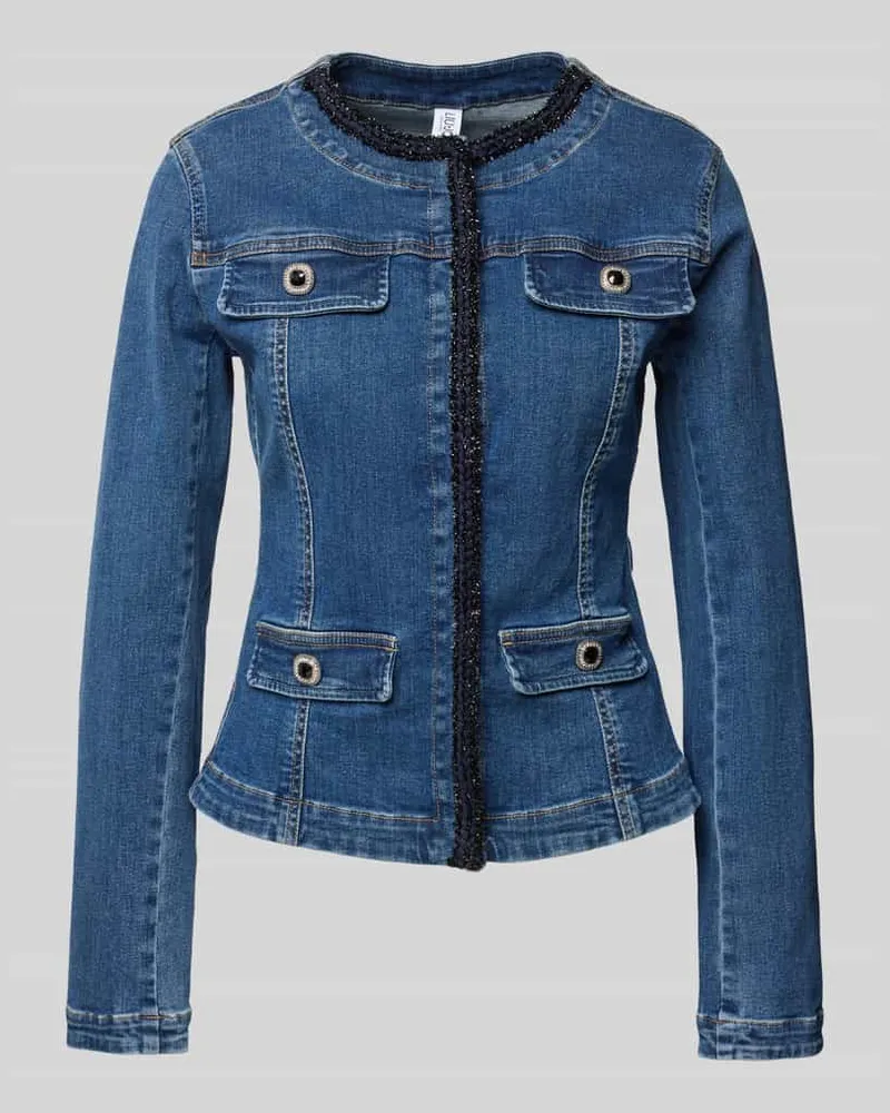 Liu Jo Jeansjacke mit Rundhalsausschnitt Jeansblau