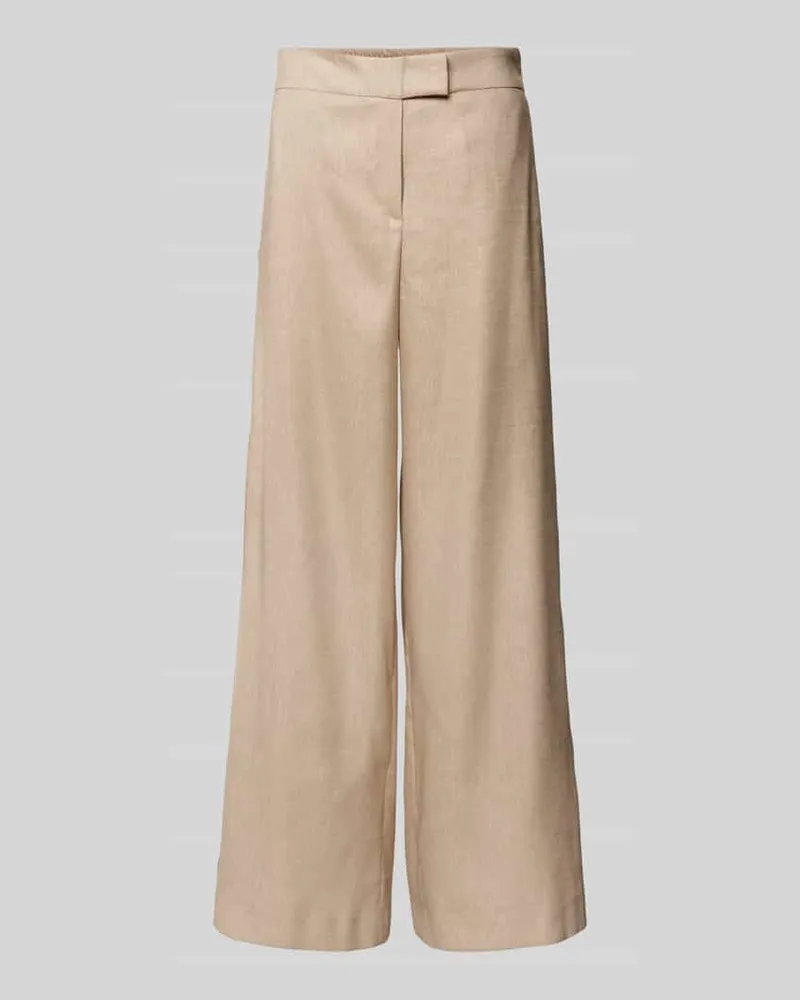 JAKE*S Wide Leg Leinenhose mit Webmuster Ecru