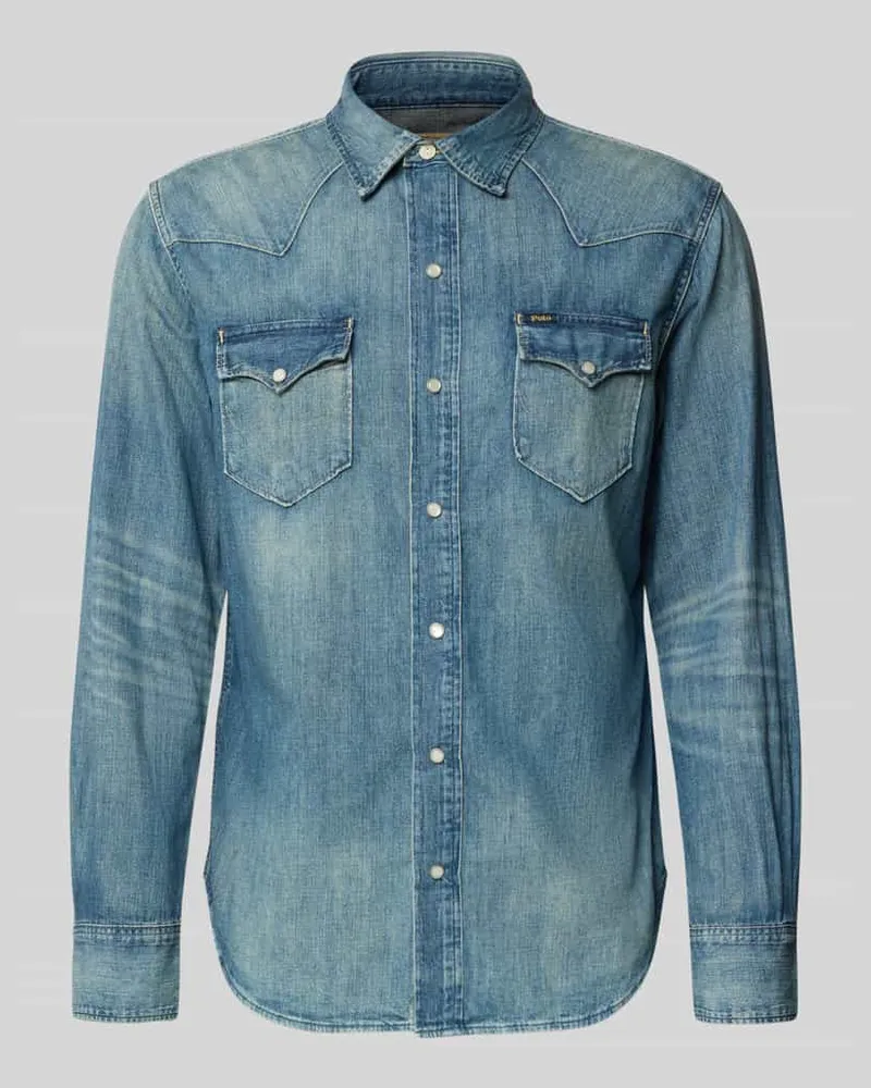 Ralph Lauren Regular Fit Freizeithemd aus reiner Baumwolle Modell 'DENIM WESTERN SHIRT Jeansblau