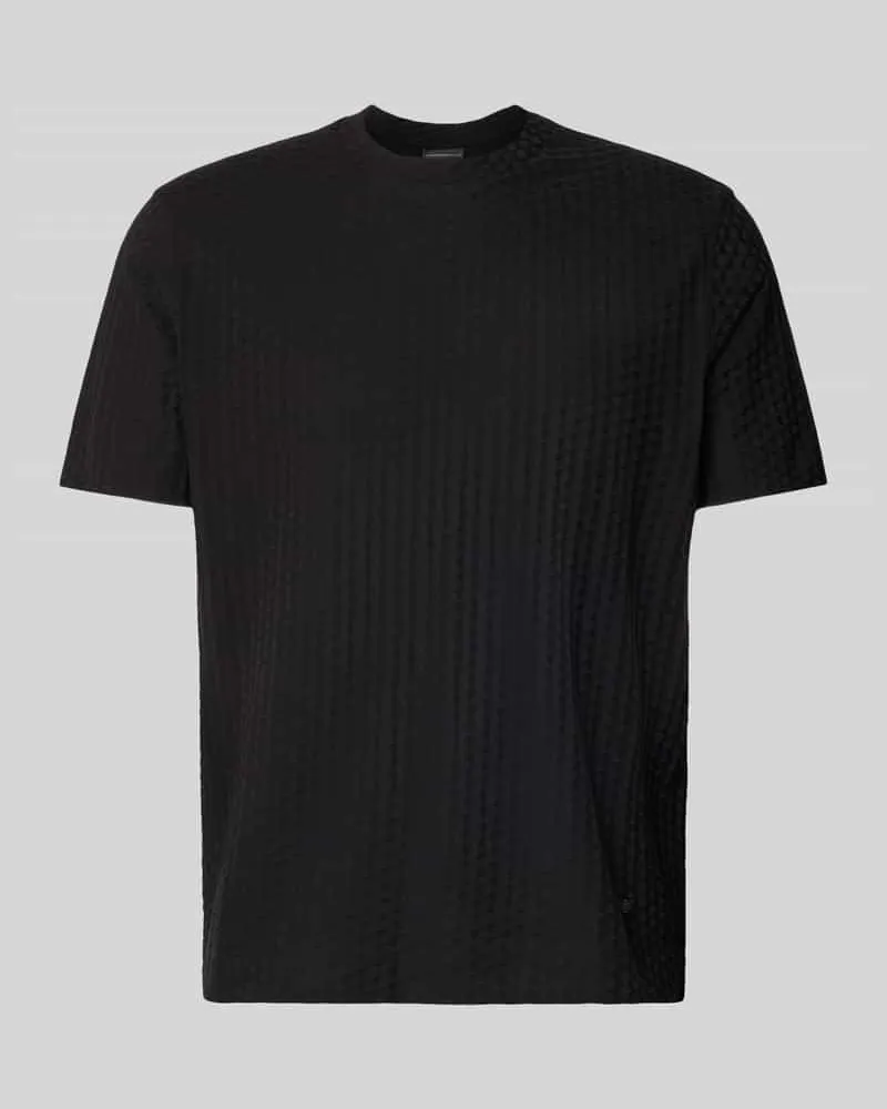 Emporio Armani T-Shirt mit geripptem Rundhalsausschnitt Black
