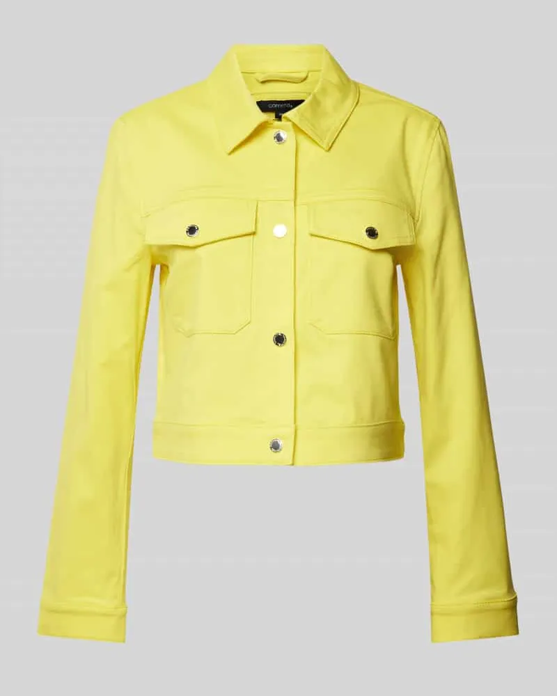COMMA Jeansjacke mit Brusttaschen Gelb