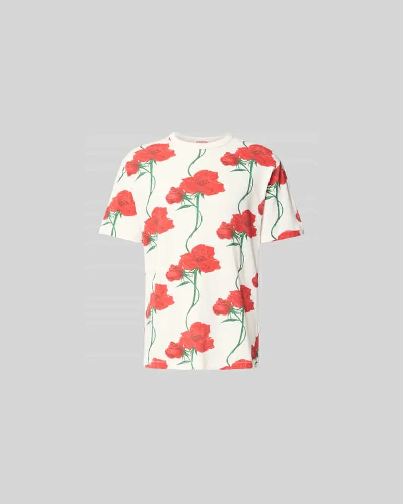 Kenzo T-Shirt mit floralem Allover-Print Offwhite
