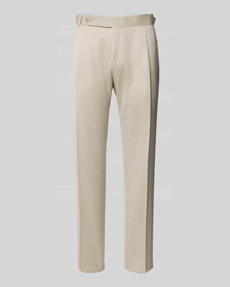 Carl Gross Slim Fit Anzughose mit Bügelfalten modell 'Tarson Beige