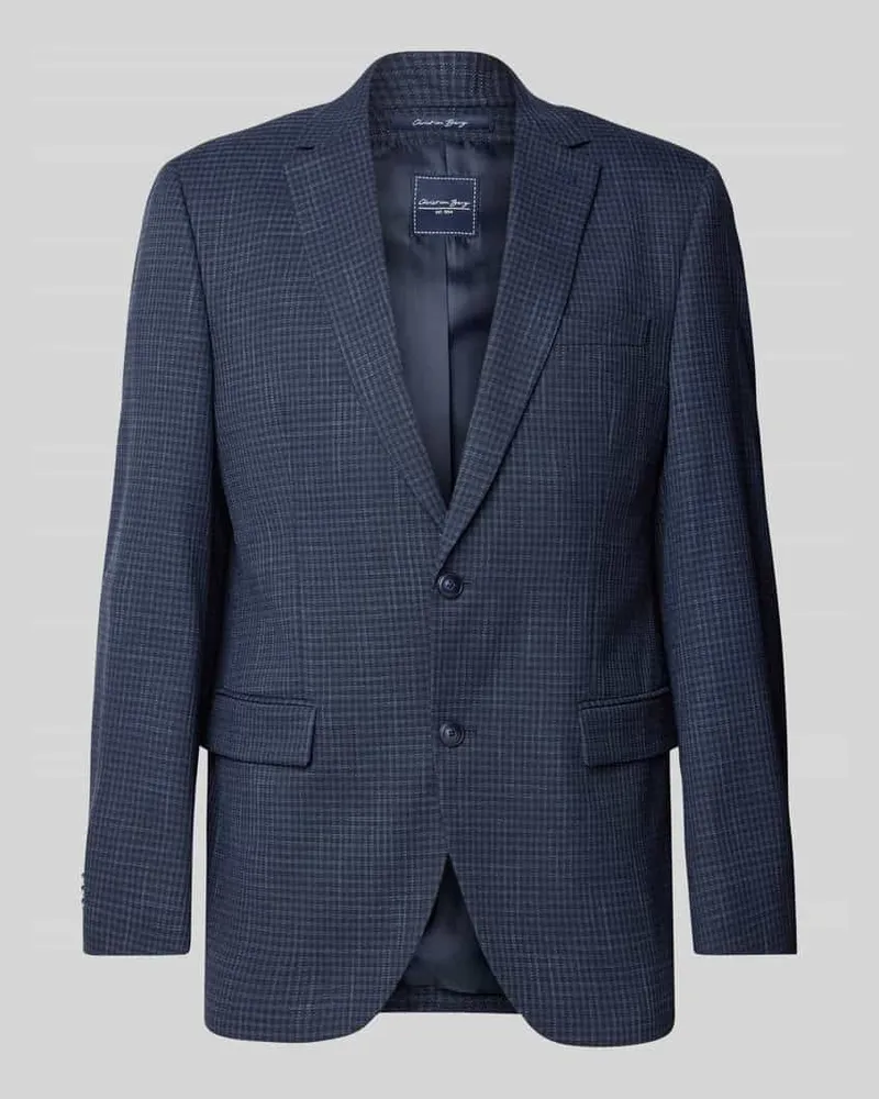 Christian Berg Regular Fit 2-Knopf-Sakko mit Pattentaschen Blau
