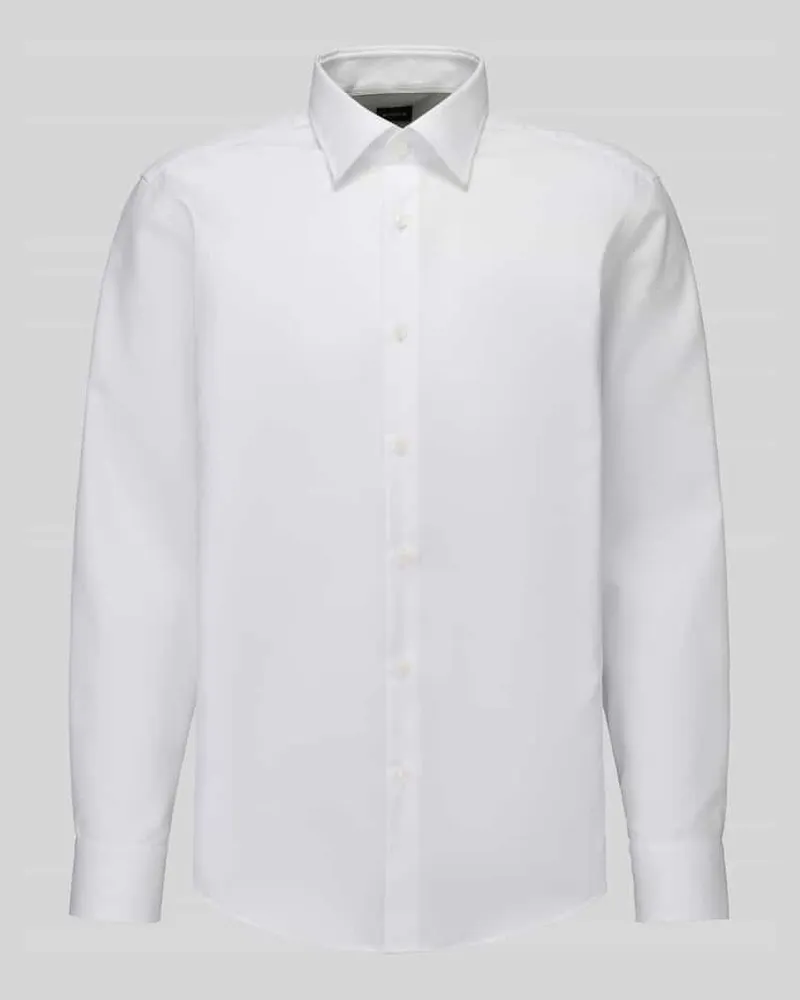 HUGO BOSS Regular Fit Businesshemd aus reiner Baumwolle Modell 'H-Joe-K-C1 Weiss