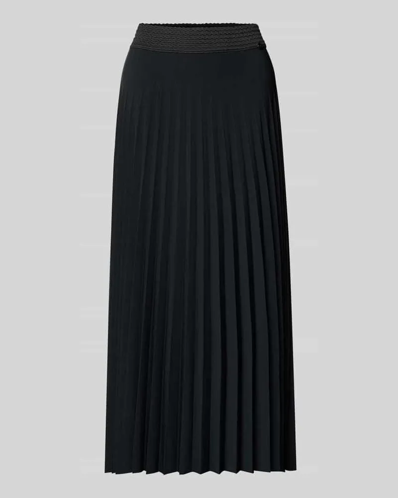 Rich&Royal Midi-Rock mit Plisseefalten Black
