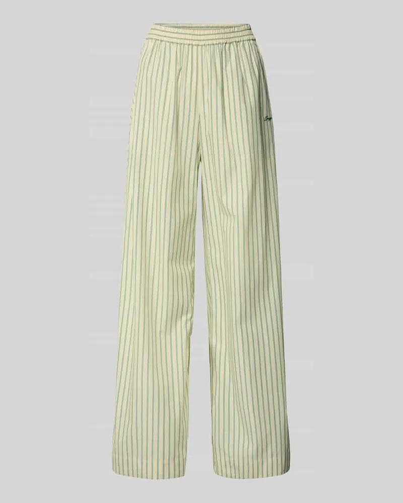 HUGO BOSS Wide Leg Hose aus reiner Baumwolle Modell 'C_TIPLYN Hellgruen