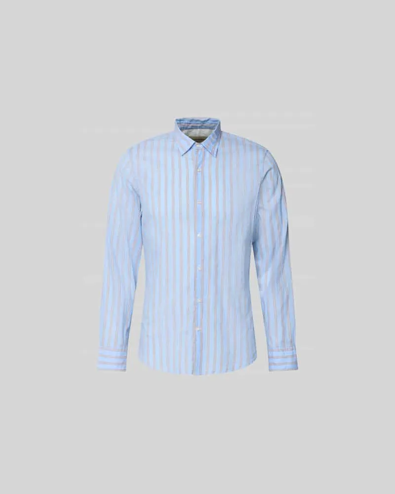 Officine Generale Regular Fit Freizeithemd mit Kentkragen Hellblau