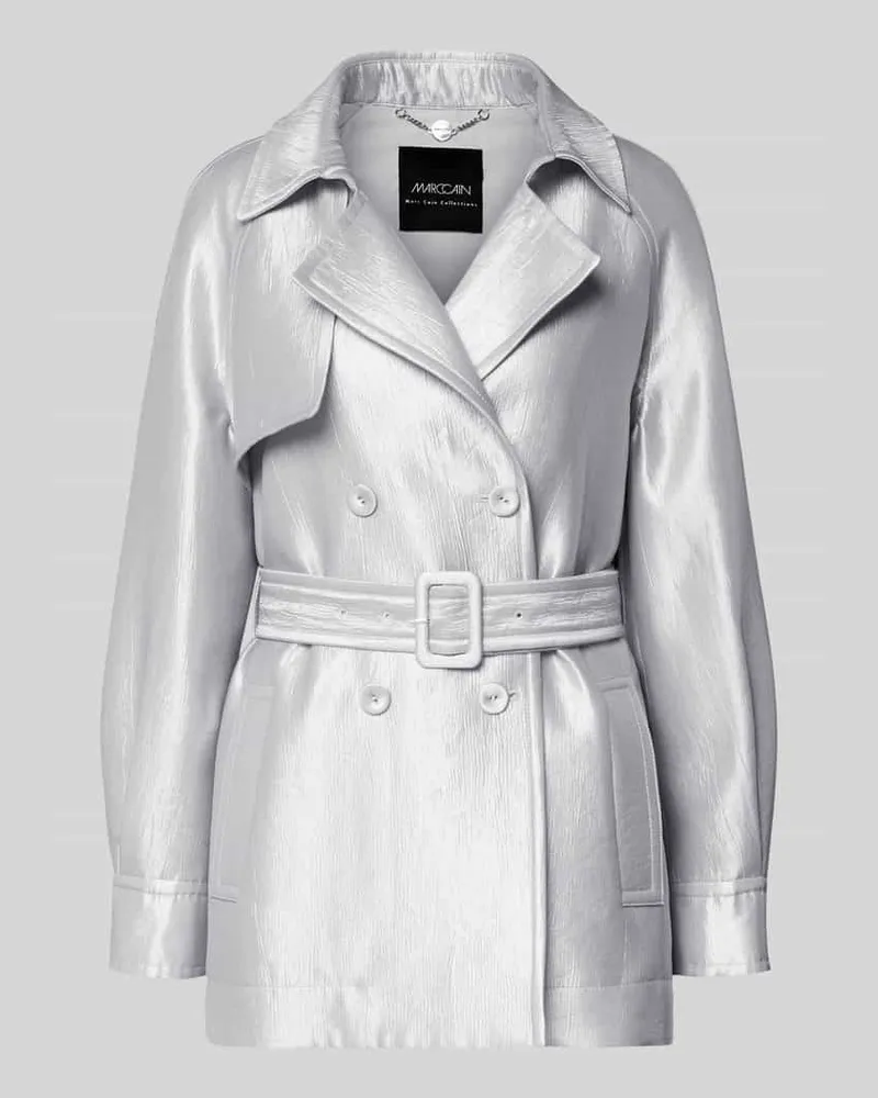 Marc Cain Jacke aus Viskose-Mix mit Reverskragen und Gürtel Silber