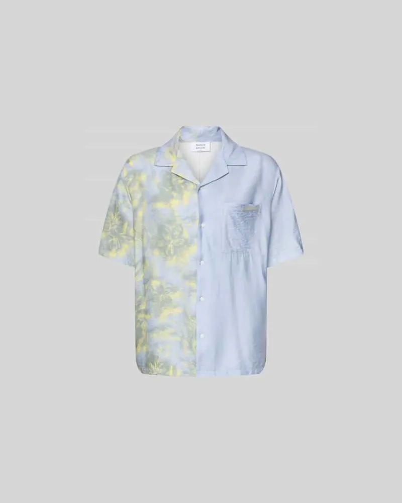 Kitsuné Relaxed Fit Freizeithemd aus Viskose-Mix Hellblau